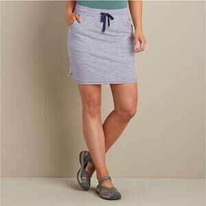 Duluth Trading Co Pier Genius Skort Women Large Blue White Striped Casual Active